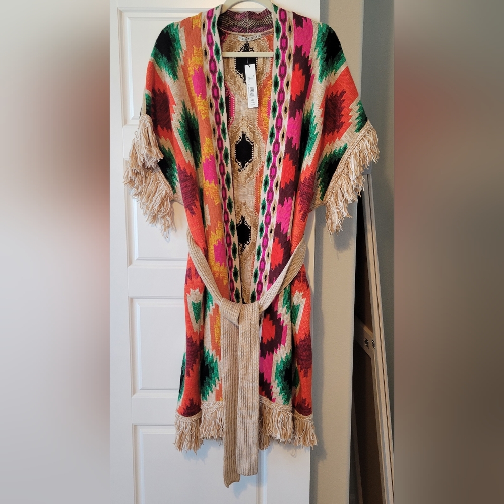 Alica + Olivia- Maibella Belted Fringe Vest
